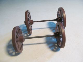 Complete Set Vintage Marx Wagon Train Brown Wagon Wheels/axles