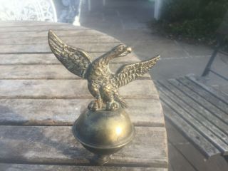 Antique Eagle On A Sphere Brass Longcase Clock Finials