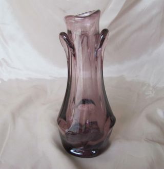 VINTAGE ITALIAN MURANO AMETHYST COLOR CRYSTAL GLASS VASE 5