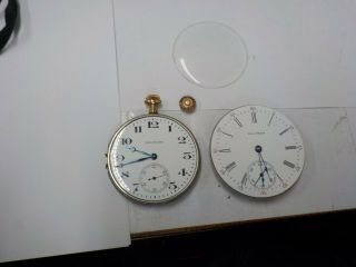 2 Antique Waltham Pocket Watch Movements From 14kt Cases