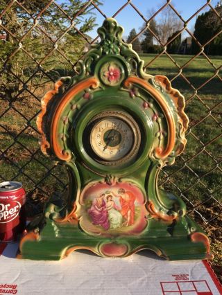 English Antique Ansonia Royal Bonn Porcelain Clock For Repair