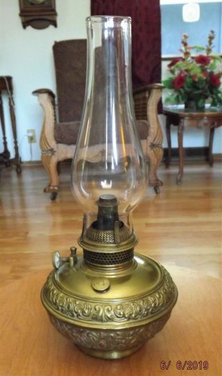 B & H 1895 Bradley & Hubbard Antique Brass Ornate Oil Lamp Font Hanging Lamp?