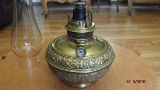 B & H 1895 BRADLEY & HUBBARD Antique Brass Ornate OIL LAMP FONT Hanging Lamp? 3