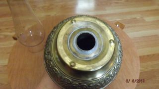 B & H 1895 BRADLEY & HUBBARD Antique Brass Ornate OIL LAMP FONT Hanging Lamp? 5