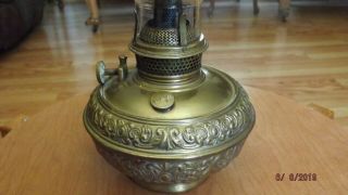 B & H 1895 BRADLEY & HUBBARD Antique Brass Ornate OIL LAMP FONT Hanging Lamp? 7
