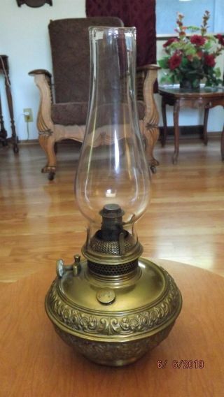 B & H 1895 BRADLEY & HUBBARD Antique Brass Ornate OIL LAMP FONT Hanging Lamp? 8