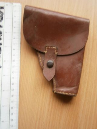 Vintage Army Leather Small Pistol Gun Beretta ? Holster Case Pouch