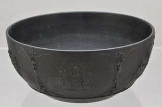 Antique Wedgwood 7 Inch Black Basalt Bowl Classical Figures 19th Century 2