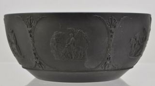 Antique Wedgwood 7 Inch Black Basalt Bowl Classical Figures 19th Century 4