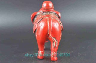 China decorative carved elephant shaped coral snuff bottle b01 2