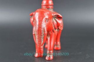 China decorative carved elephant shaped coral snuff bottle b01 3