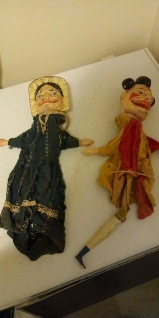 Vintage Puppets Set Of Two Different