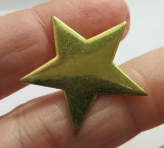 Awesome Antique Vtg Brass Metal Button Star Shape W/ Loop Shank 1 - 1/8 " (w)