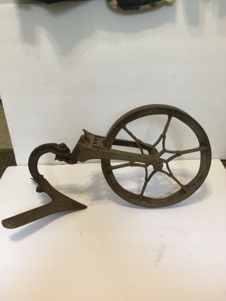 Early Cast Planet Jr Wheel Hoe 11 " Star Wheel Steam Punk.  Unique " Crinkle Wheel "