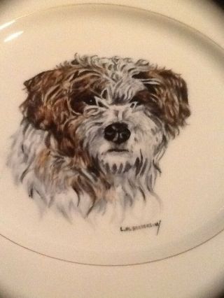 Antique Hand Painted Lenox Terrier / Dog Plate 4