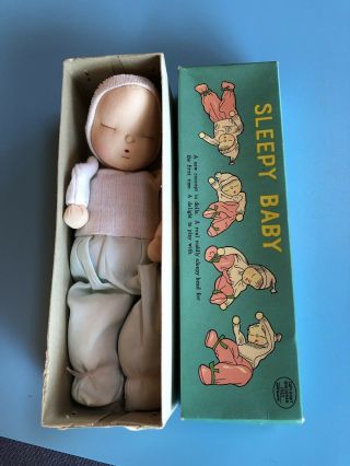 Sleepy Baby Doll 1957 Shackman Japan Vintage 7 " Toy Cloth Doll