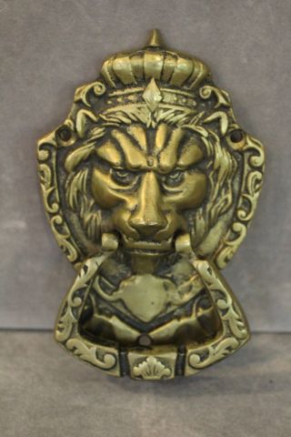 Vintage Brass Lion Head Door Knocker 6 "