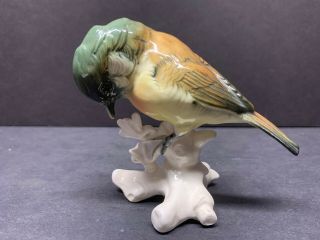 Vtg Karl Ens Volkstedt Muli Colored Blue Jay Bird Porcelain Germany