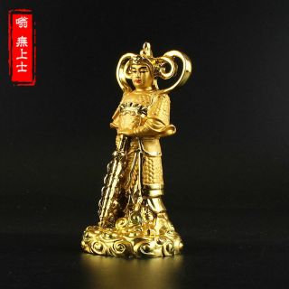 Tibetan Buddhism Hand painting resin gilt statue Wei Tuo Bodhisattva 2