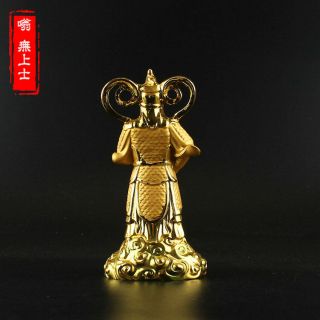 Tibetan Buddhism Hand painting resin gilt statue Wei Tuo Bodhisattva 5