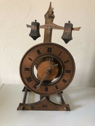 Rare Unusual Swiss Made Baumann Diepoldsau Wooden Mcdl Mantle Clock