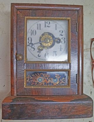 Antique Seth Thomas Shelf Mantle Clock 1890s? With Key And 2 Pendulum Weights