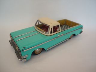 Vintage Red China Tin Toy Pickup Truck Friction Car Mf 151,  Ms Me