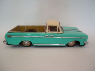 Vintage Red China Tin Toy Pickup Truck Friction Car MF 151,  MS ME 4