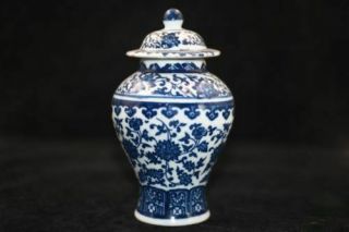 China Exquisite Hand - Painted Blue And White Porcelain Vases Qianlong Mark Nr