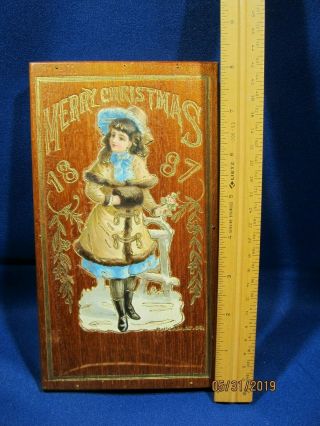 Rare Antique 1887 - 1888 Merry Christmas Cigar Box
