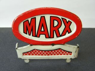 Vintage Marx Oval Roof Sign Tin Service Station From 1950 