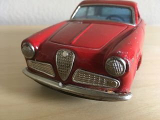 Vintage 1960s Bandai Friction Alfa Romeo Giulietta Sprint - Made In Japan