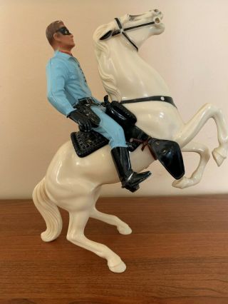 Vintage Hartland Lone Ranger And Rearing Silver; Early 1960s,  No Hat