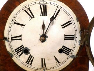 American Burled Walnut 8 Day Striking Shelf Clock Circa 1870 3