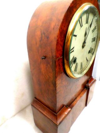 American Burled Walnut 8 Day Striking Shelf Clock Circa 1870 7
