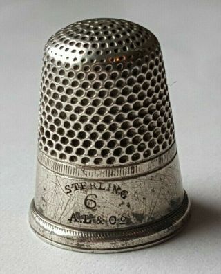 Vintage Aikin,  Lambert & Co.  Sterling Thimble C1880s - Marked 