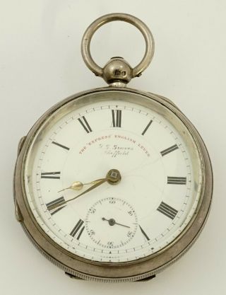 J.  G.  Graves Sheffield Pocket Watch,  Express English Lever,  Silver,  52mm - Rf35664