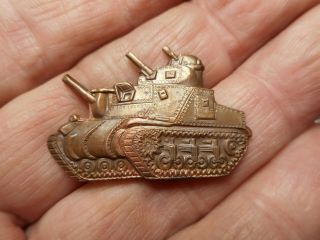 M3 Lee Tank In Ww2 Vintage Brass Button 1 - 1/4 " Wwii Np