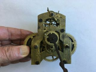 Antique Ansonia Lever Action 8 Day Clock Movement In Running