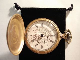 Vintage 16s Pocket Watch Hunter Case With Hunting Theme Case Runs Well.