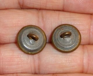 Pair Antique Brass Buttons with Glass Rods 1/2 