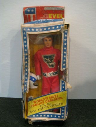 1972 Ideal Evel Knievel Figure - Red Suit - Helmet Never Removed From Box 2