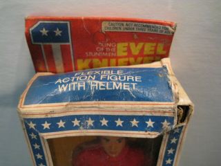1972 Ideal Evel Knievel Figure - Red Suit - Helmet Never Removed From Box 4