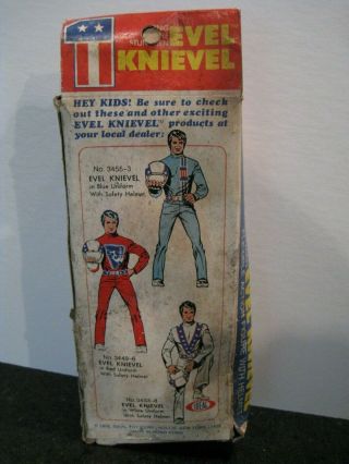 1972 Ideal Evel Knievel Figure - Red Suit - Helmet Never Removed From Box 6