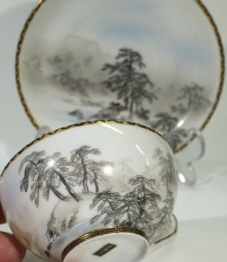 Antique Japanese Late Meiji Period Porcelain Cup & Saucer. 4