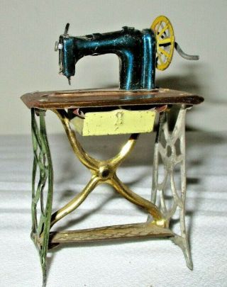 Vintage Meier Prewar Germany Tin Penny Toy Sewing Machine