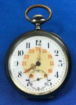 Vintage Ancre 15 Rubis Spiral Breguet.  Pocket Watch Silver 0.  800 Sola G.  T