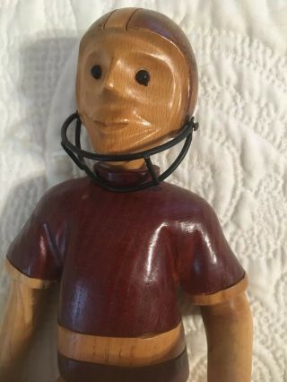 Rare Vintage Romer Football Player Hand Carved Figurine 12” Made In Italy 3