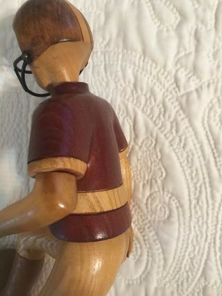 Rare Vintage Romer Football Player Hand Carved Figurine 12” Made In Italy 5