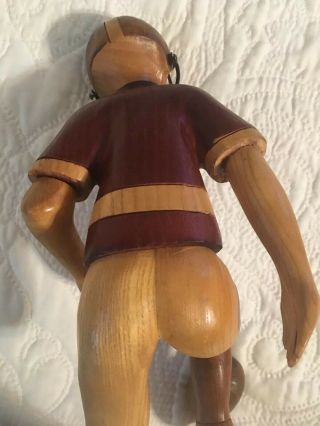 Rare Vintage Romer Football Player Hand Carved Figurine 12” Made In Italy 6